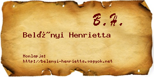 Belényi Henrietta névjegykártya