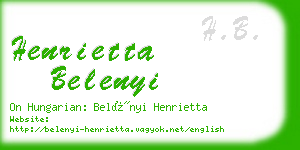 henrietta belenyi business card